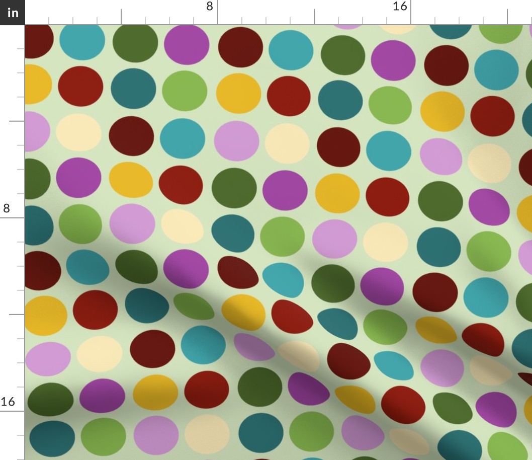 dots green background