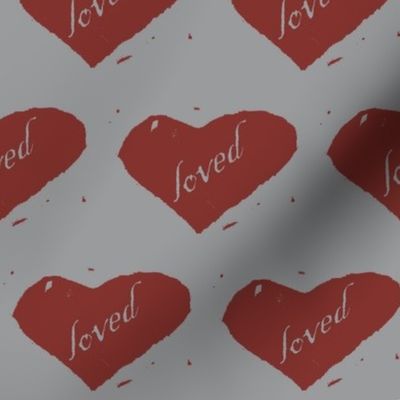 loved - red on grey