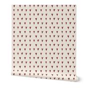 mini hearts - red on cream