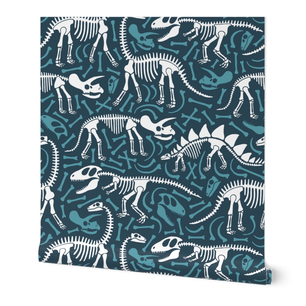 Dinosaurs and bones (blue)