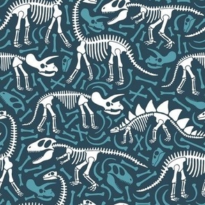 Dinosaurs and bones (blue)