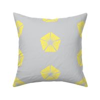 Pentagon Burst gray yellow