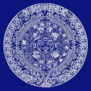 Aztec Calendar Swatch - Dark Blue