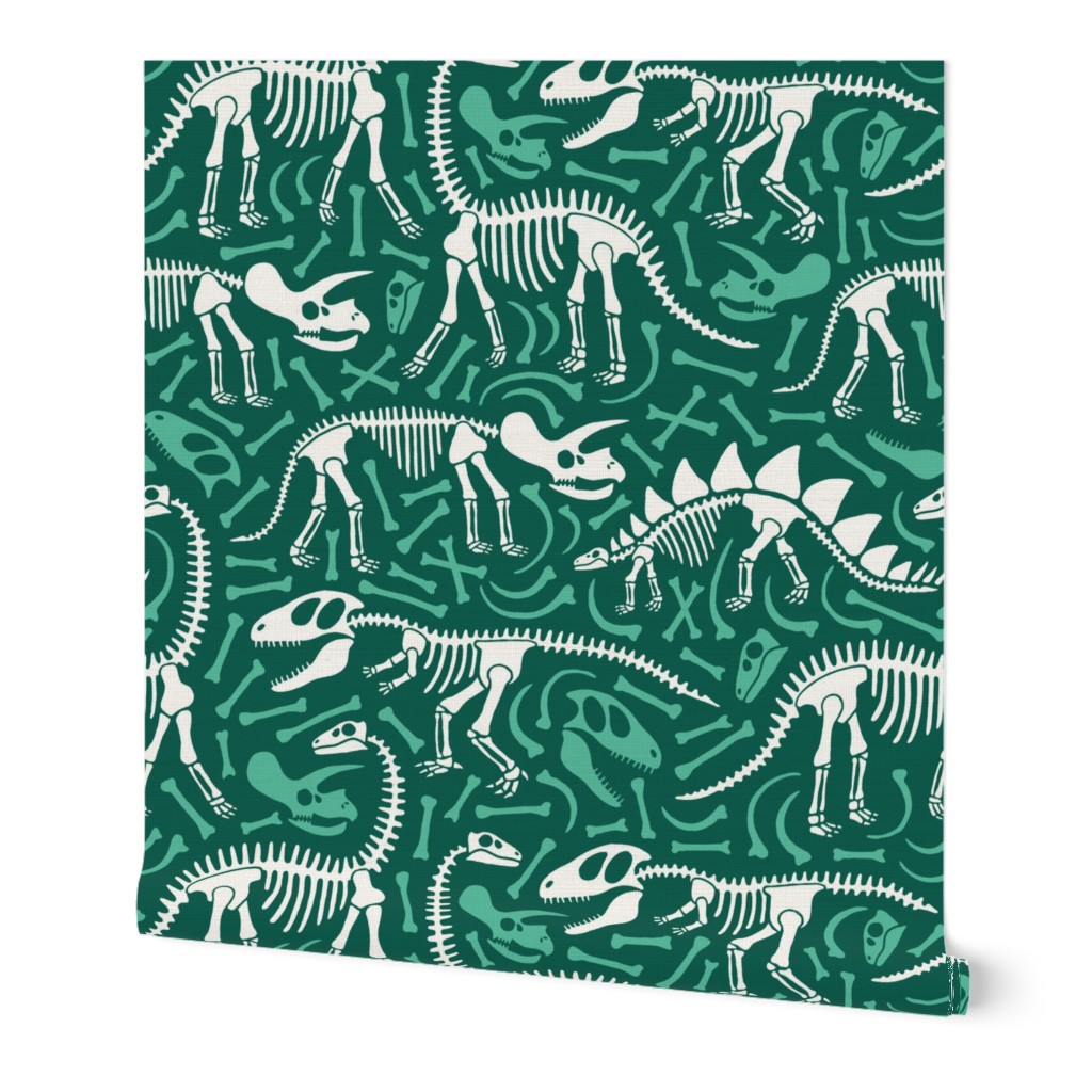 Dinosaurs and bones (green)