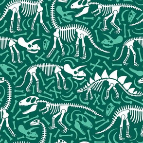 Dinosaurs and bones (green)