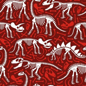 Dinosaurs and bones (red)