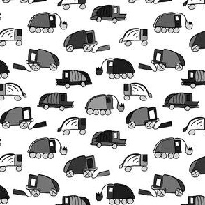 Garbage Trucks Black and White small