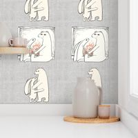 Bear loves Bunny Linen background