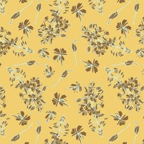 brown and gold floral