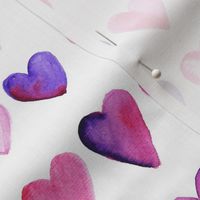 Watercolor Hearts Small