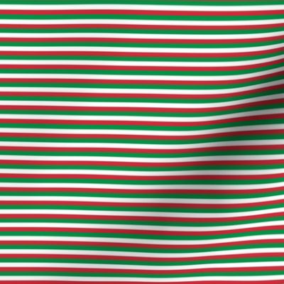 Pinstripe Italy Flag Fern Green Scarlet Fabric | Spoonflower