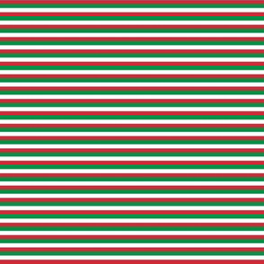 Pinstripe Italy Flag Fern Green Scarlet Red White Horizontal Stripes