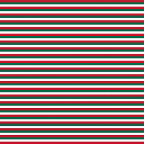 Pinstripe Mexico Flag Green White Red Horizontal Stripes