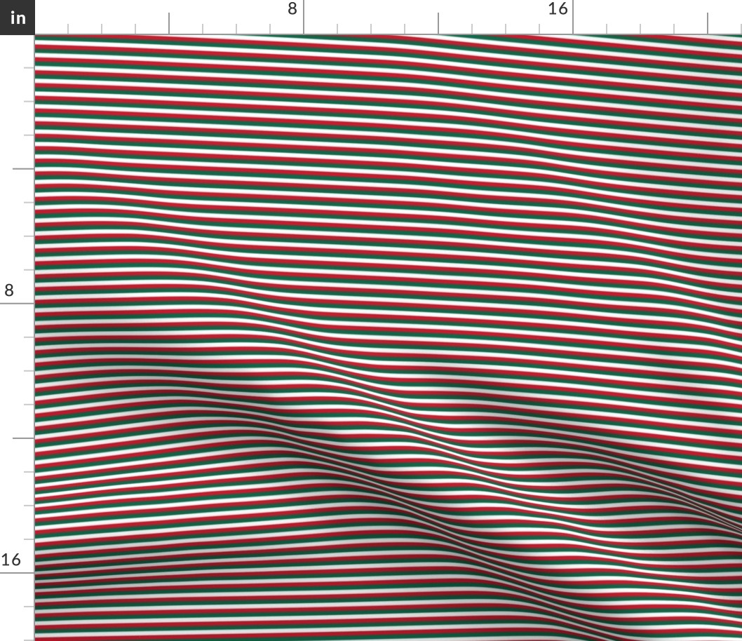 Pinstripe Mexico Flag Green White Red Horizontal Stripes