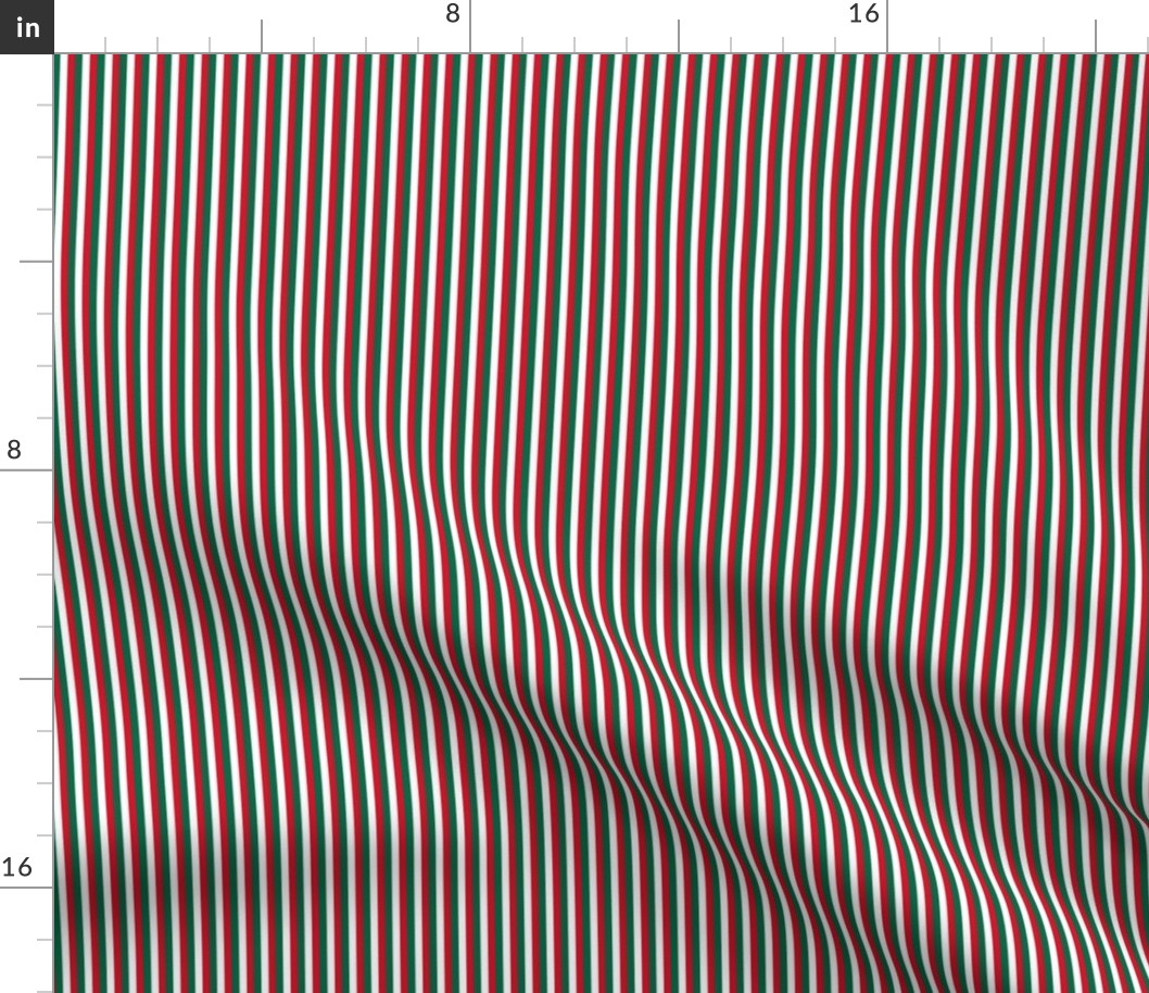 Pinstripe Mexico Flag Green White Red Vertical Stripes