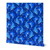 Cute Jolly Cartoon Dolphins Dark Blue by Cheerful Madness!!