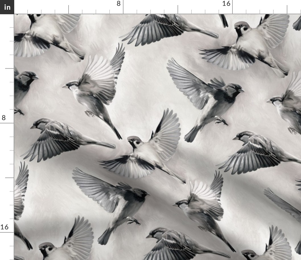 Sparrow Flight monochrome - large