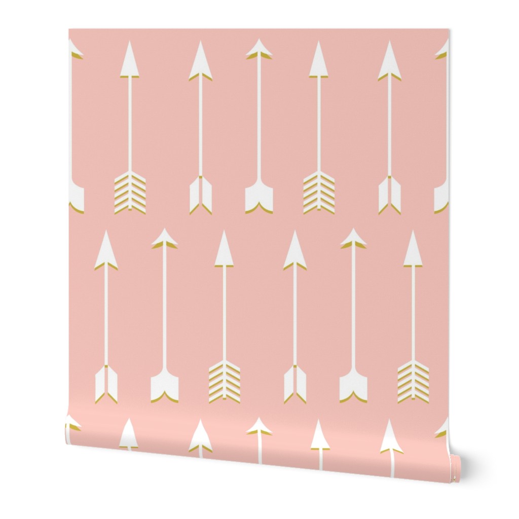 Blush and Gold Arrow - Blush Gold White