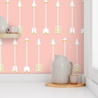 Blush and Gold Arrow - Blush Gold White