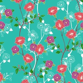Floral (Turquoise)