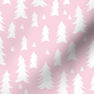 trees // pink baby girl nursery girls pink pastel fir tree forest trees
