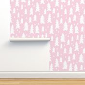 trees // pink baby girl nursery girls pink pastel fir tree forest trees