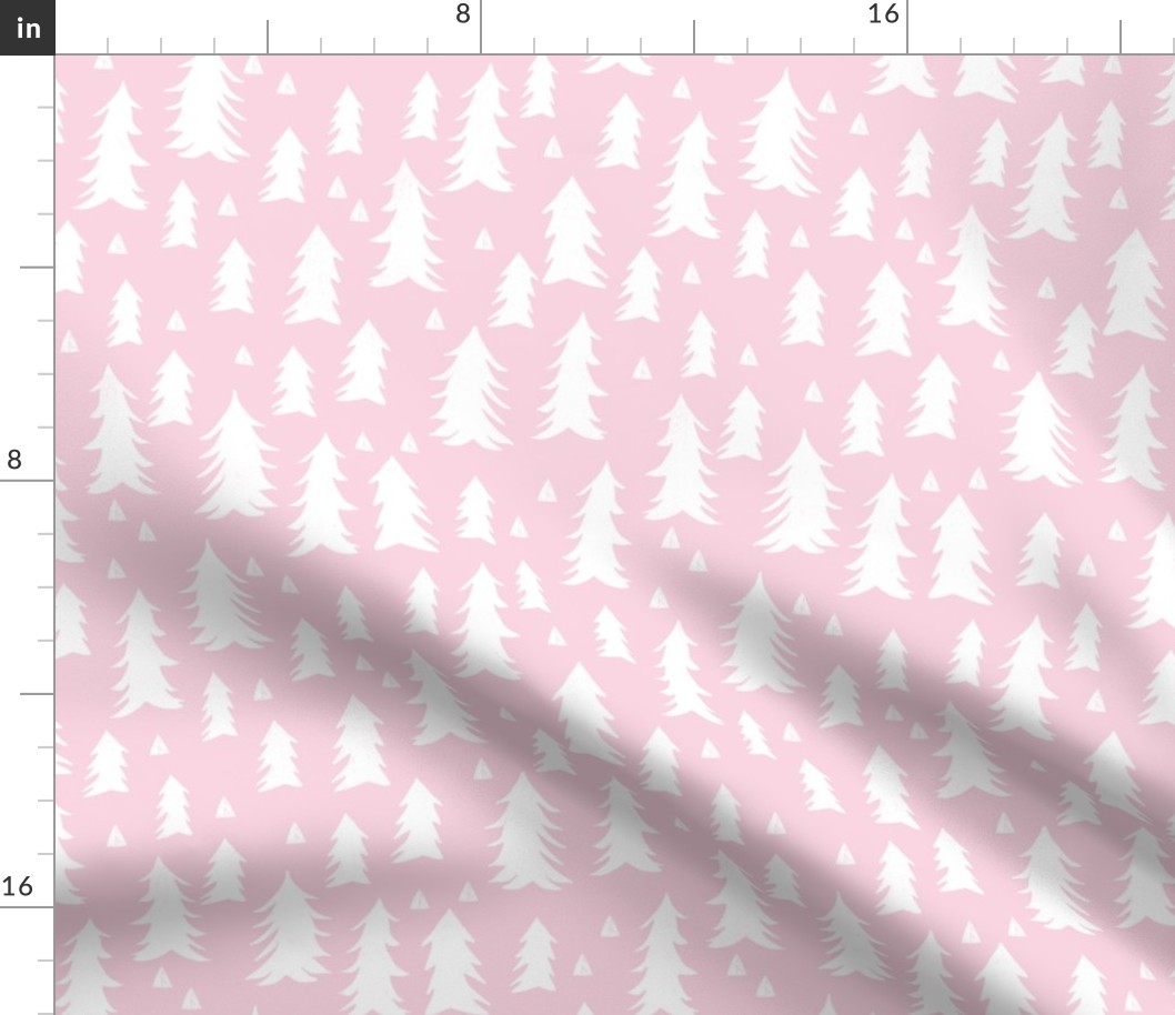 trees // pink baby girl nursery girls pink pastel fir tree forest trees