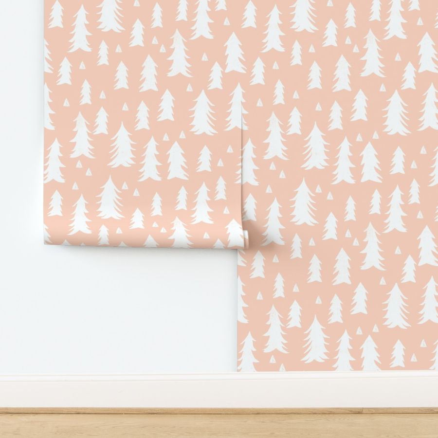 trees // blush kids nursery baby tree forest woodland baby girl nursery