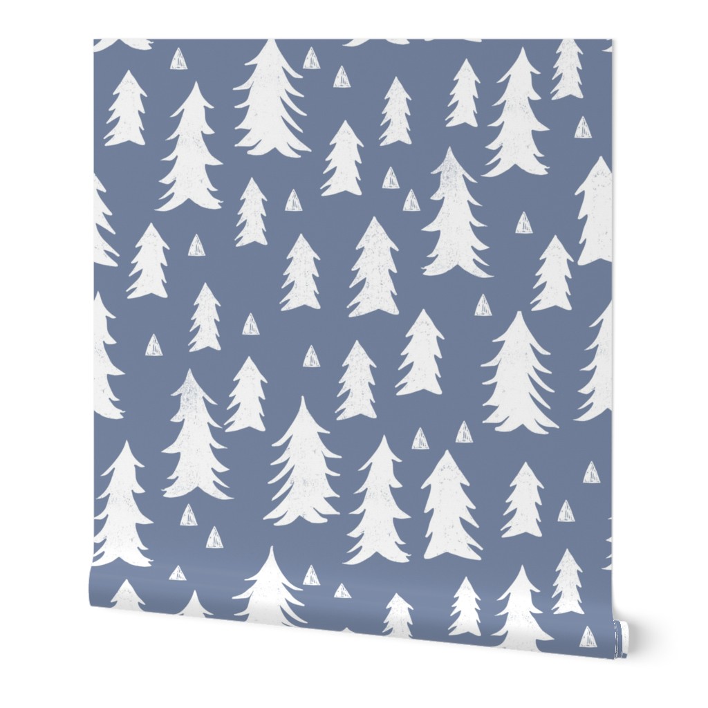 tree // trees stonewash blue kids nursery forest