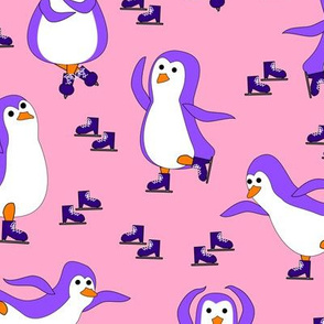 Penguin Figure Skating pink and purple