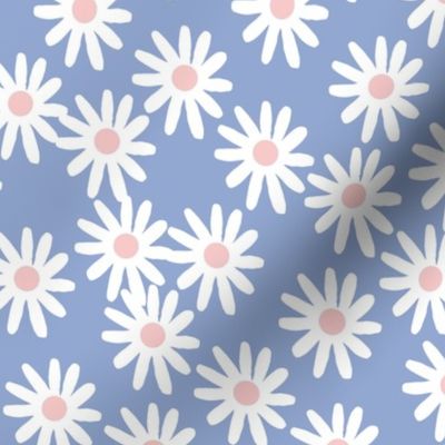 Daisies // pantone serenity blue 