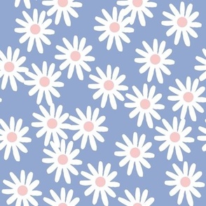 Daisies // pantone serenity blue 