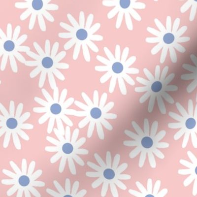 Daisies // floral pantone rose quartz and serenity blue 