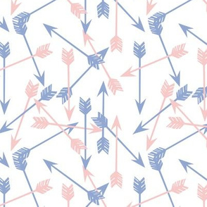 Scattered Arrows // gender neutral pantone pink and blue 