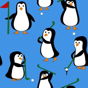 penguin golf blue