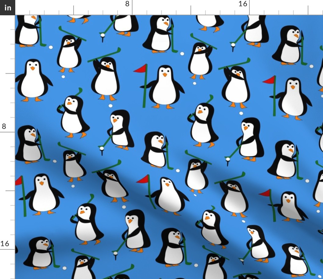 penguin golf blue