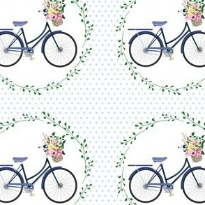 Floral Bicycle Polka Dots