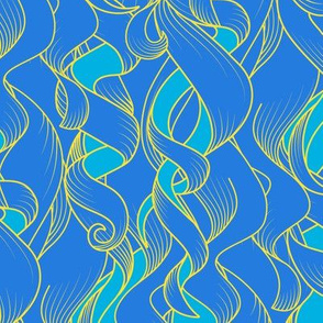 Curly and Wave: Blue & Yellow