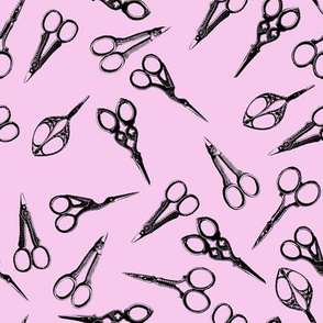 Antique Scissors on Pink 