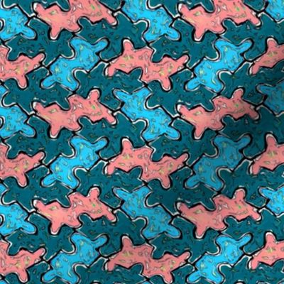 Blue and Pink Jigsaw Puzzle