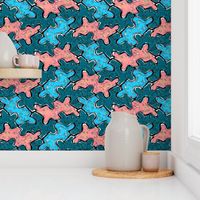 Blue and Pink Jigsaw Puzzle