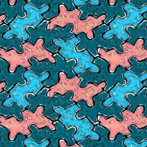 Blue and Pink Jigsaw Puzzle