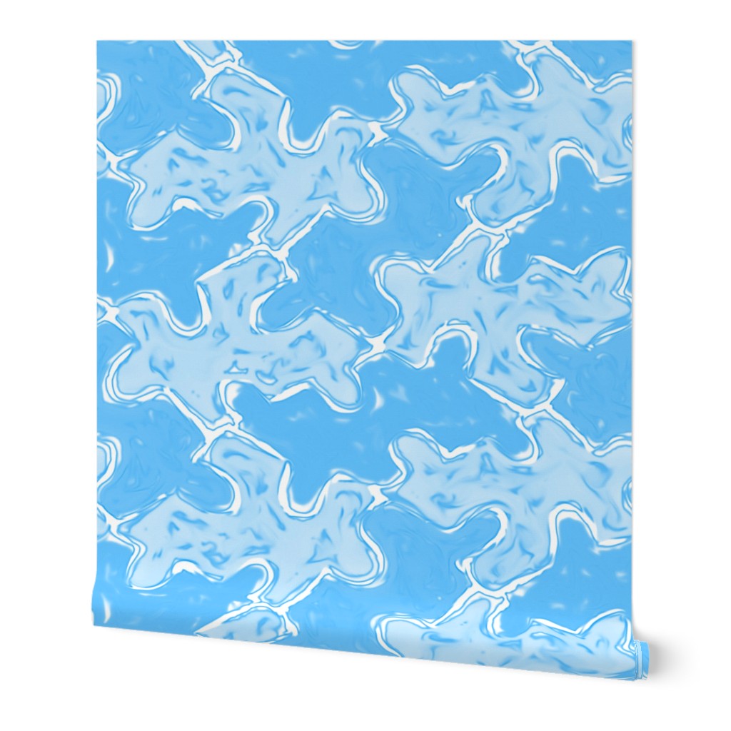 Foggy Blue Jigsaw Puzzle Pieces