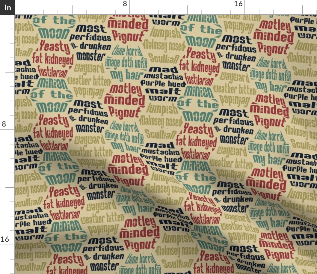 shakespearean insults tan background