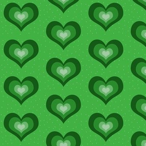 Green hearts - large