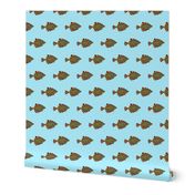 Starry Flounder in blue