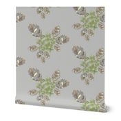 16-19N Winter Evergreen Tree Pinecone || Taupe Cream Green Mountain Wedding Slate Blue Large_Miss Chiff Designs
