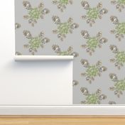 16-19N Winter Evergreen Tree Pinecone || Taupe Cream Green Mountain Wedding Slate Blue Large_Miss Chiff Designs