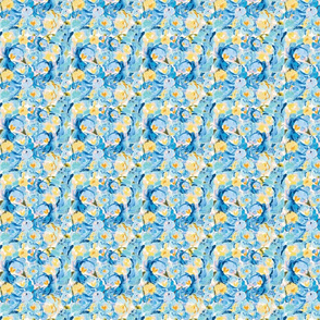 Blue Yellow Floral