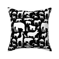 African Animals on Black